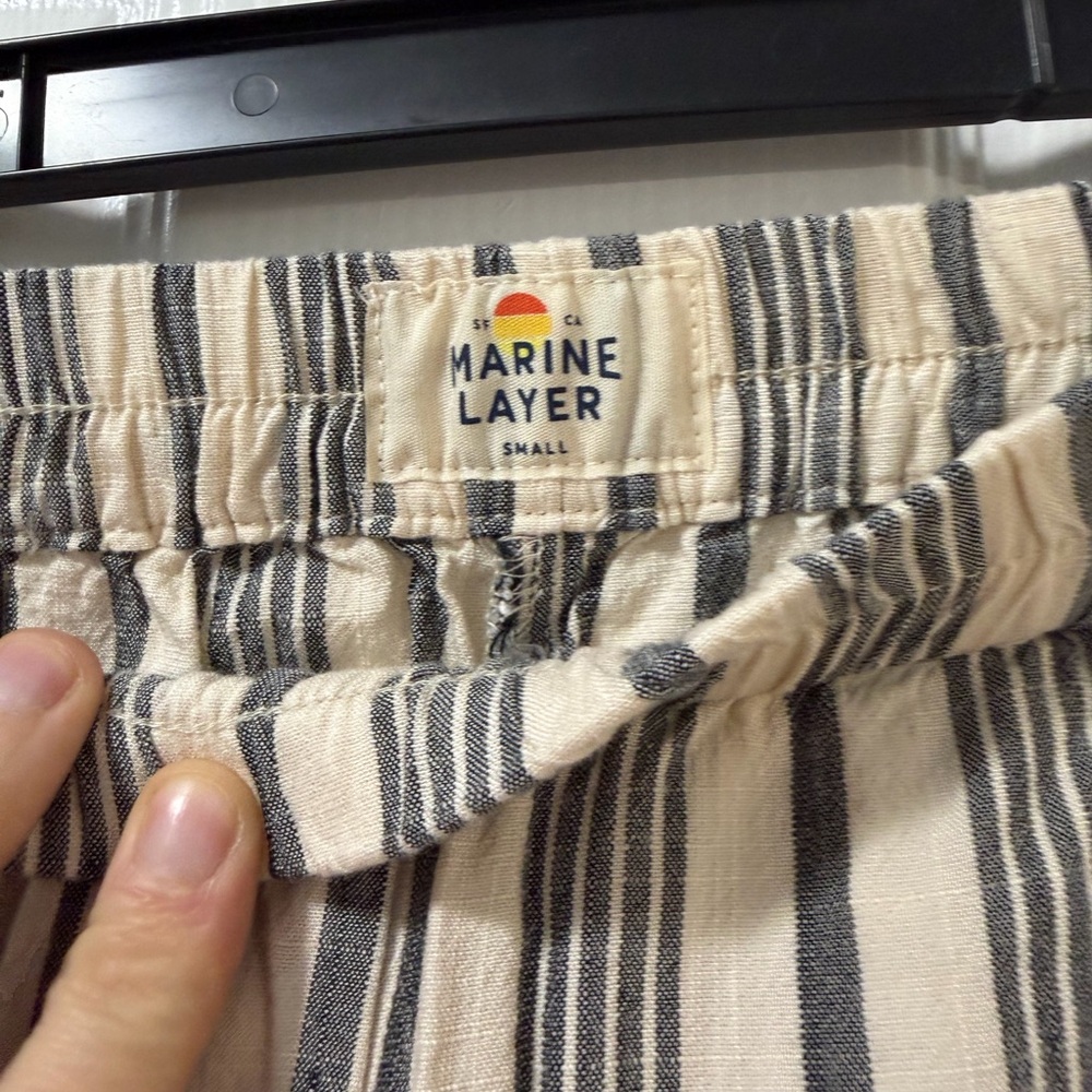 Marine Layer Black and White Striped Chinos - Picture 2 of 4